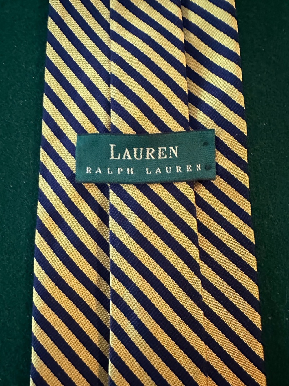 Ralph Lauren Necktie Silk Navy and Gold Stripe